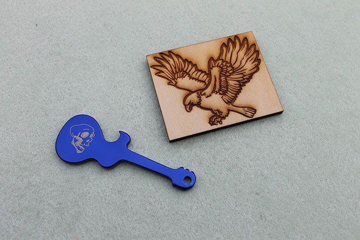 guitar and eagle Coated-Metal laser engraver