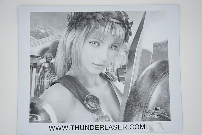Female warrior Double-Color-Abs laser engraver