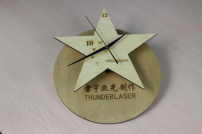 wood moon and star clock laser cutter